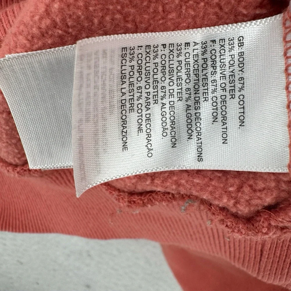 The North Face Sweatshirt Mens Small Pink Hoodie Fleece‎ Sweatshirt Center Logo